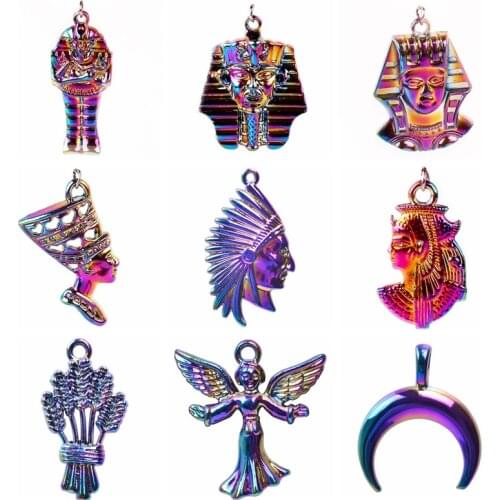 Egyptian Man Charms For Jewelry Making Indian Pedants Handmade Necklace DIY Components Earring Charm Accessories Wholesale 10pcs