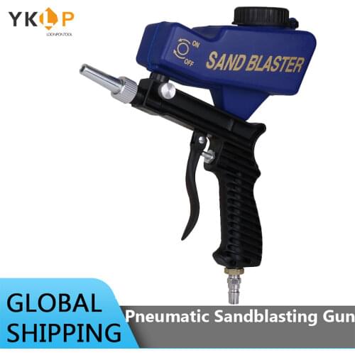 90PSI Portable Gravity Sandblasting Gun Handheld Adjustable Sandblasting Machine Small Pneumatic Sandblasting Gun