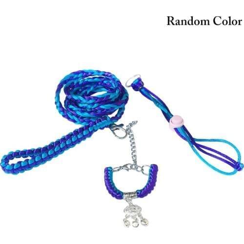 1pc Small Animal Harness And Leash Set Adjustable Rat Leash Hamster Leash With Bell Pet Accessories Random Color