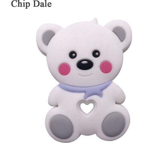 Chip Dale 1Pc BPA Free Teddy Bear Baby Teether Baby Silicone Cartoon Animal Teethers Infant Teething Necklace Pendant Kids Toys