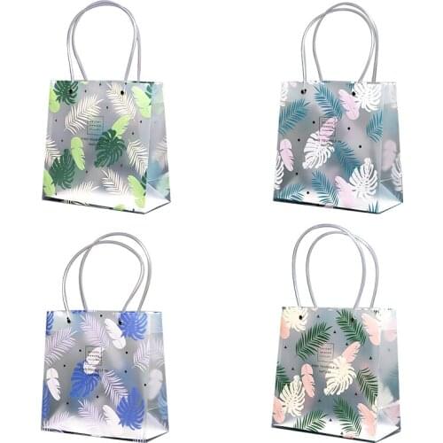 10pcs/lot PVC handbag transparent high-end gift bag cosmetics clothing store wedding candy gift packaging shopping bag