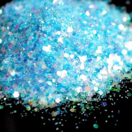 Iridescent Rainbow Candy Color Clear Light Blue Nail Glitter Mix Nails Powder Sequins Hexagon Paillette For Nail Art Decoration