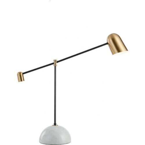 European Retro Marble Adjustable Table Lamp Hotel Home Bedside Decorative Desk Lamp abajur para quarto