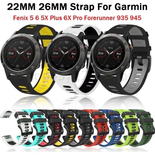 Smart Watch Band Straps For Garmin Fenix 6 6X Pro 5X 5 Plus 3 3HR Forerunner 935 945 Quick Release Strap Silicone Bracelet Belt
