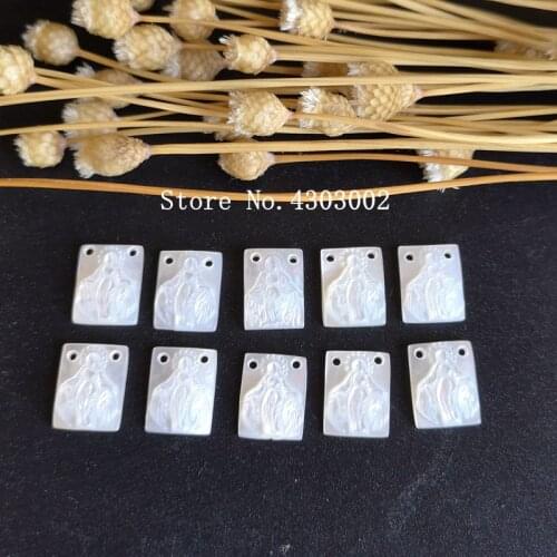 50pcs/lot 8x11mm Natural Rectangle Lady of Grace Mother of Pearl Shell Beads Mother Pearl MOP for DIY Jewelry