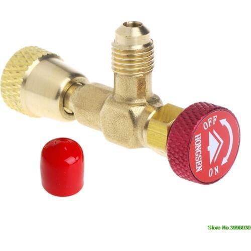1PC R410 90 Degree Refrigeration Adapter Connector Gauges Hose Refrigerant