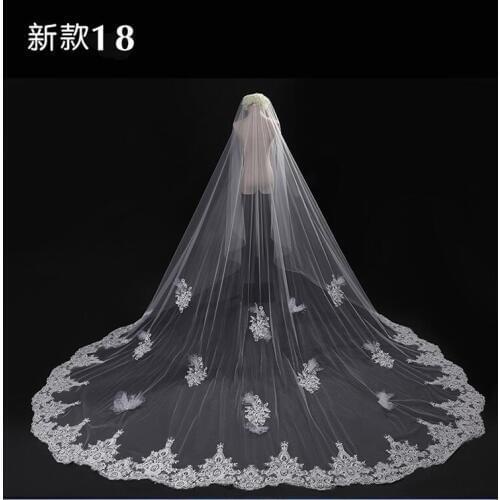 Bridal veil wedding long veil lace veil for wedding 3d flowers veil