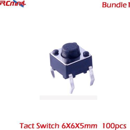 RCmall Tactile Push Button Switch Tact Switch 6X6X5mm/6X6X7mm 4P DIP for Arduino FZ1713 FZ1713-H7