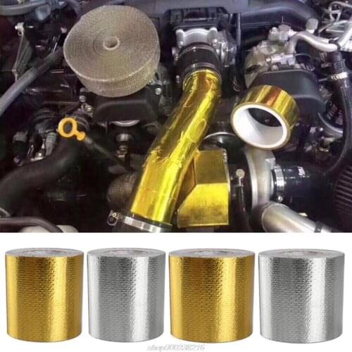 Aluminum Foil Thermal Barrier Tape Heat Reflective Adhesive Heat Shielding High Temperature Bandage(Gold/Silver)AG16 21 Dropship