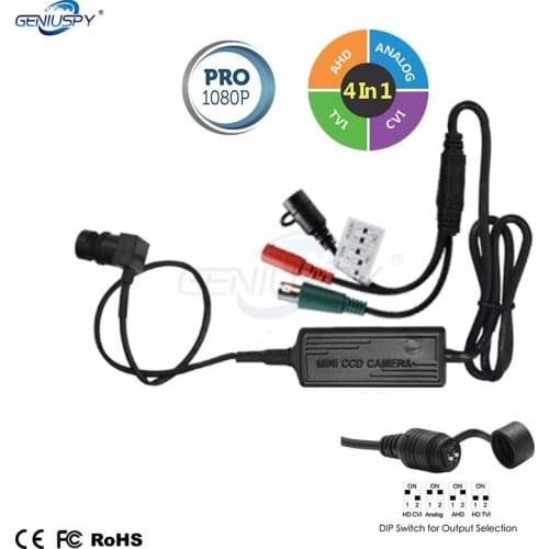 GENIUSPY 1080P AHD/CVI/TVI/CVBS Sony323 Board Lens Snake 2MP 4 IN 1 Mini Best Covert Cameras for CCTV Security