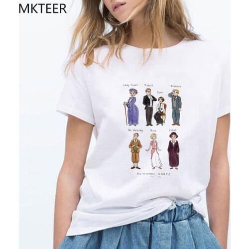 Womens T-shirt 2020 Downton Abbey Summer Casual Top Women O-neck Short Sleeve Fashion Casual T-shirt HarajukuWomens Clothing