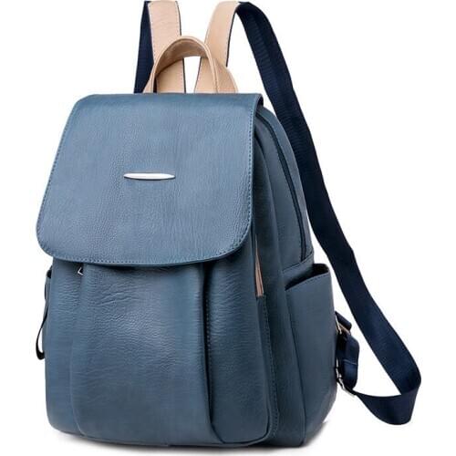 PU Ladies Leather Backpack Women Backpacks Casual Teenage School Bags Laptop Usb Bags Business Bag Female Cute Girls Book Bags