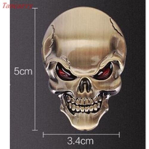 1Pcs 3D Skull Zinc Alloy Metal Car Styling Sticker Accessories for golf v bmw serie 1 audi a4 b6 tiguan renault scenic 2