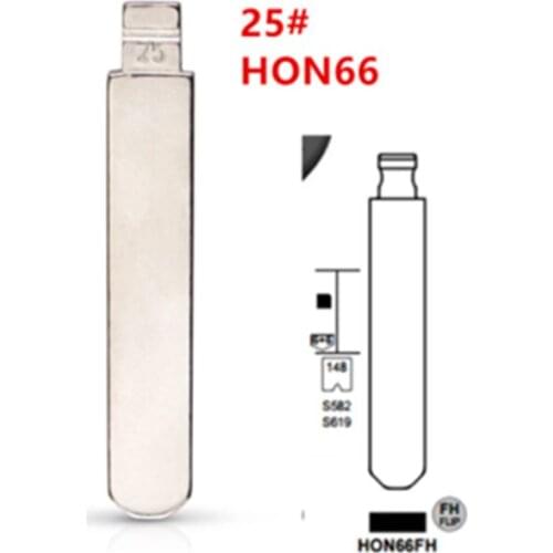 20pcs HON66 Flip Blank key Blade 25# HON66FH for Accord Fit City New Odyssey for KD keydiy xhorse remotes