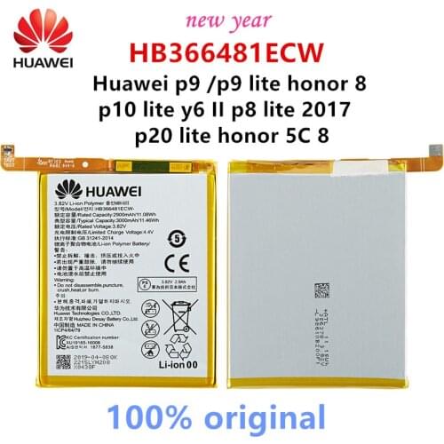 2021 Year 100% Orginal Huawei HB366481ECW Battery For HUAWEI p9 /p9 lite honor 8 p10 lite y6 II p8 lite 2017 p20 lite honor 5C
