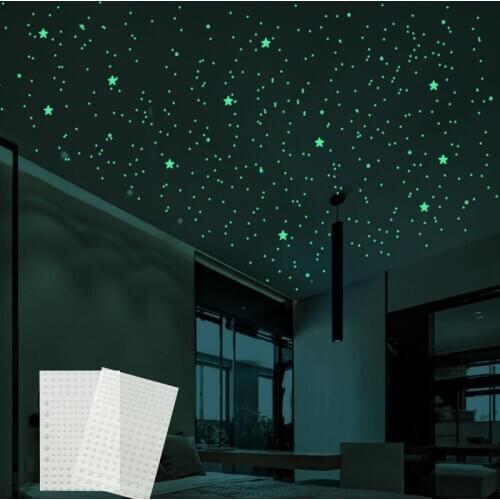 211pcs 3D Bubble Luminous Stars Dots Wall Sticker Kids Room Home Ceiling Fluorescent Decor Wall Stickers Glow In Dark DIY Decals