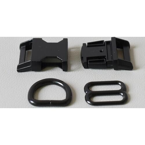 50 Suit (Metal Buckle+8 Buckle+D Ring/Set) Manufacturer Zinc Alloy For 20mm Black High Quality Plated