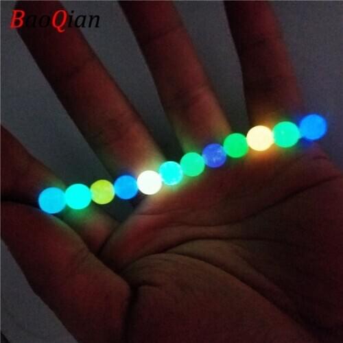 6/8/10/12MM Luminous Round Acrylic Beads For Women And Men Luminous Necklace Beaded DIY Jewelry Making