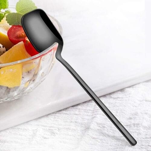 6 Pcs Mini Coffee Spoons Small Spoons Dessert Ice Cream Spoon Black