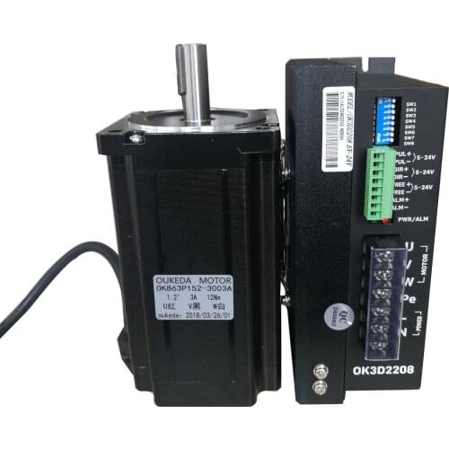 86 three-phase stepping motor, 12Nm, package driver, high voltage 220V, 86 three-phase motor, 1.2 degrees, 3A