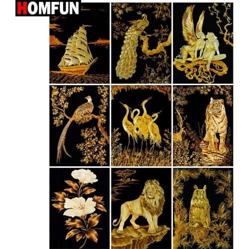 HOMFUN Full diamond Painting "Animal landscape" Resin Drill Embroidery 5D Diy Diamond Painting Handmade Cross Stitch gift