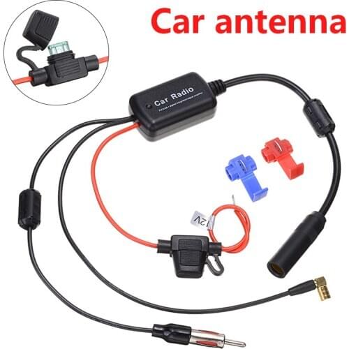 Mayitr 1pc 3 in 1 DAB AM FM Car Antenna 582hz-1830hz AM 85-112MHz FM 179-240MHz DAB Splitter Radio Signal AMP Amplifier Booster