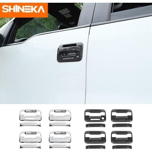 SHINEKA Car Stickers For Ford F150 Car Exterior Door Handle Decoration Cover Stickers Accessories For Ford F150 Raptor 2009-2014