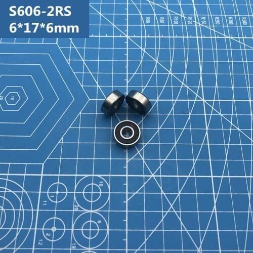 Free Shipping 50pcs ABEC-5 S606-2RS (6*17*6 mm) Sus440c Environmental Corrosion Resistant Deep Groove Ball Bearings S606RS S606
