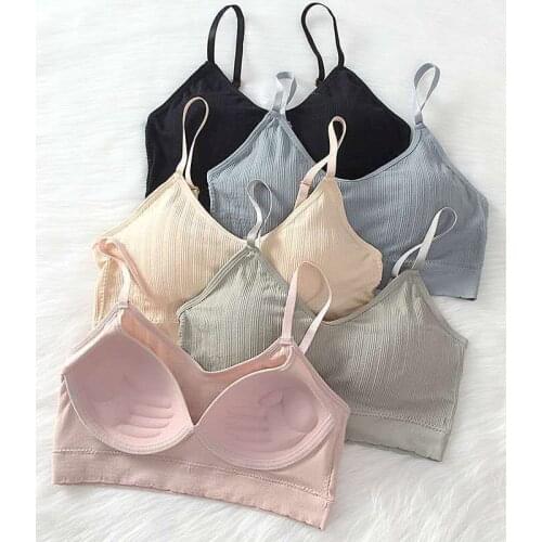 Bralette Seamless Underwear 2021 Fashion With Removable Breathable Chest Padded Camisole Sexy U-Shaped Back Women Crop Top