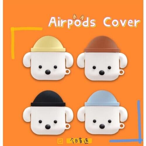 Cute big face dog suitable for Airpods protective cover silicone Apple Bluetooth wireless earphone shell Airpods2