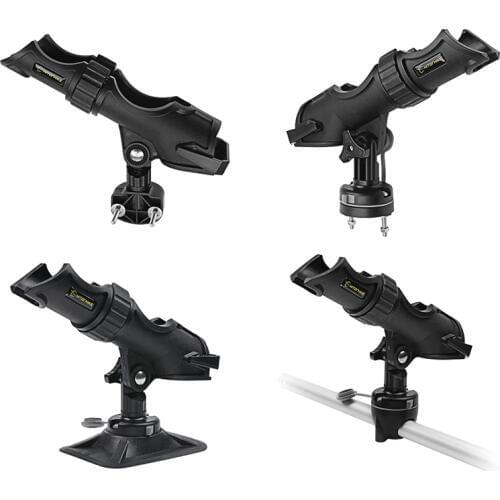 Kayak Rod Holder Side Rail Installation or Directly Installed on Kayak & Boat Fishing Pole Rod Holder Propene polymer Black