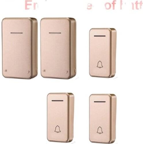 3TX+2RX 3 Emitters bell kits Ring Push to Generate Power wireless door bell 110-220V wireless doorbell ip44 200M door chime