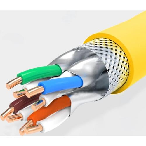 RJ45 CAT8 Networking Cable 40G 2000MHz CAT 8 S/FTP Ethernet Cable Double Shielding Installation Wire 22AWG Pure Copper 8.5mm