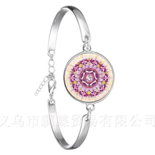 2018 Classic Lotus Mandala Jewelry Bracelet Nail Henna Om Symbol Zen Buddhism Retro Handmade Yoga Gift For Women Girls