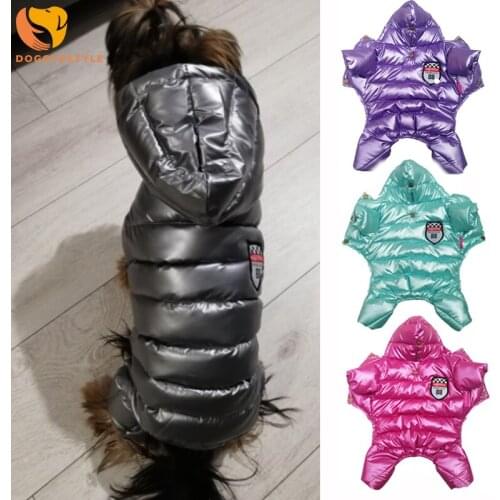 Pet Dog Jumpsuit Winter Warm Puppy Clothes Waterproof Hooded Dog Jacket Coat for Chihuahua Yorkie Shih Tzu Overalls Clothing