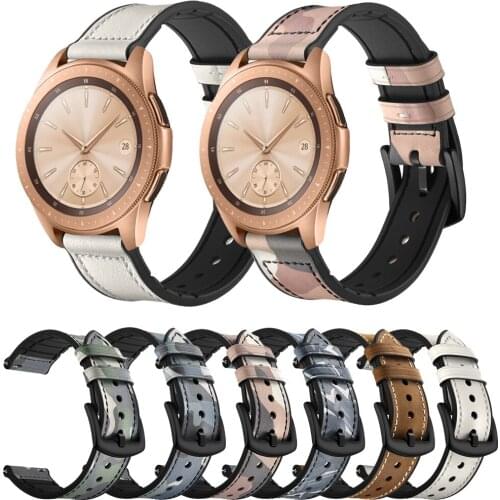 Leather Wristband for Samsung Galaxy Watch 42 46mm/Gear S3 S2 Frontier/Huawei Watch GT GT2 42 46mm/Amazfit GTR 42 47mm straps