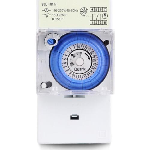 SUL181H Mechanical Timer Switch 220V 16A 24H 8 Settings Manual/Auto Controller 94PC