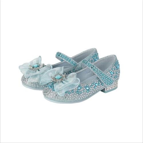 Girls fashion pearl diamond bowknot childrens shoes lovely princess childrens shoes girls casual shoes dance performance shoes