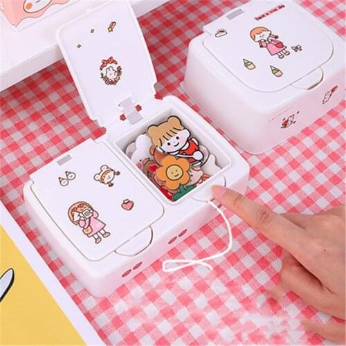 Fashion Button Desktop Cute Storage Box With Lid Sundries Mini Jewlery Storage Box Organizer Kawaii Box Container Storage Small