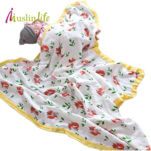 Fashionable 4 Layer Baby Blankets Newborn Swaddle Warp Multi-use Bamboo Cotton Muslin Diapers Infant Gauze Bath Towel Baby Stuff