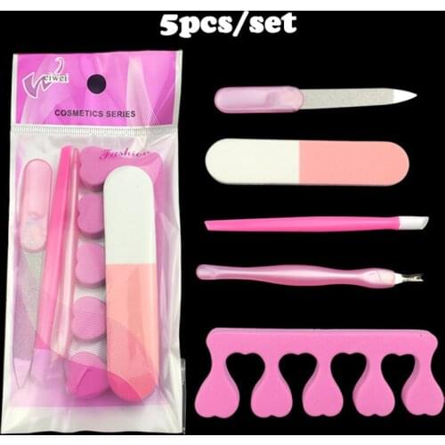 5pcs Nail set Finger Toe Manicure Set for Nail Kit for Nails Dead Skin Removal and Repairing Random Color