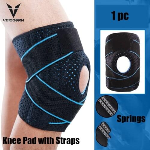 Mountaineering Knee Pads with Spring Crossfit Knee Protector Running Compression Knee Support Rodilleras Brace