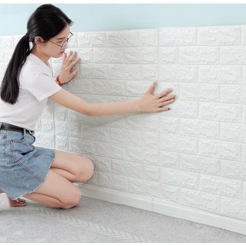 PE Foam 3D Stereo Wall Stickers Self-adhesive Waterproof Simulation Brick Wallpaper for Kids Room Living Room Bedroom Wall Decor