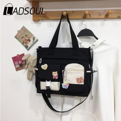 Ladsoul New Large-capacity Crossbody Bags Portable Travel Bag Waterproof Shoulder Bag Backpack Women Cute Female Small Badge
