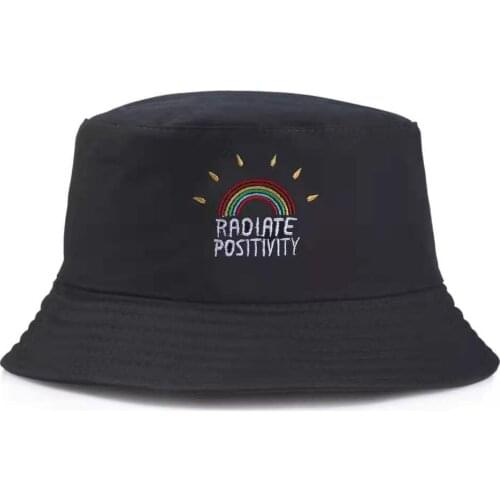 Unisex Foldable Rainbow Panama Bucket Hat Embroidery Women Fashion Beach Sun Hats Bob Chapeau Femme Panama Hat Fisherman Hats