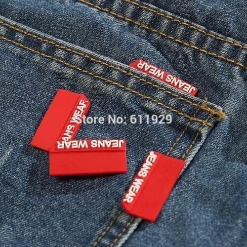 Jeans tag plastic label clothing main label 100 pcs a lot