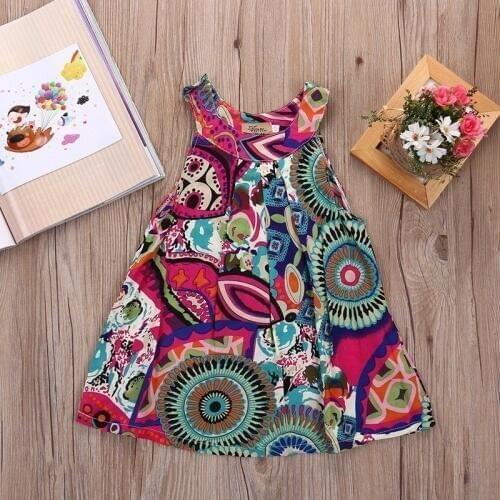 Dresses 2017 NEW Toddler Baby Flower Girls Princess Clothing Vintage Brief Cotton Sleeveless Wedding Party Kids Mini Girl Dress