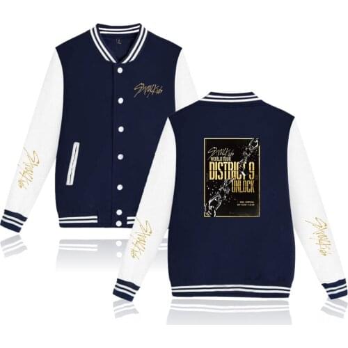 Casual Baseball Jacket Men/women Clothes Stray Kids Their World Tour District 9 Unlock 2D Print Baseball Sweatshirt 2020