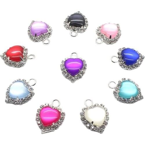 Direct Sales 10Pcs/Lot Resin Heart-Shaped Rhinestone Buttons 18MM Sewing Crafts DIY Wedding Invitation Decoration Handmade