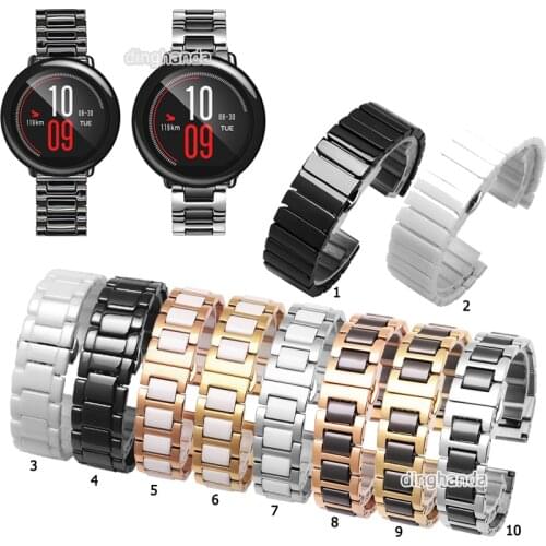 Ceramic Watch Band Strap for Huami Amazfit PACE Smart Watch Wrist band for Stratos 2 2S 3 GTR 47mm GTR2 20mm 22mm strap